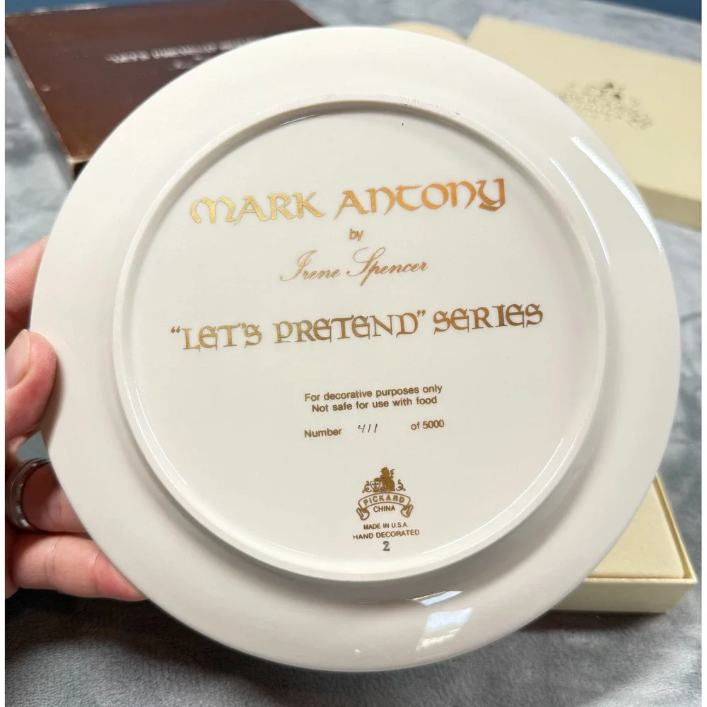 Pickard China Mark Antony Plate Irene Spencer Lets Pretend Series 411 5000
